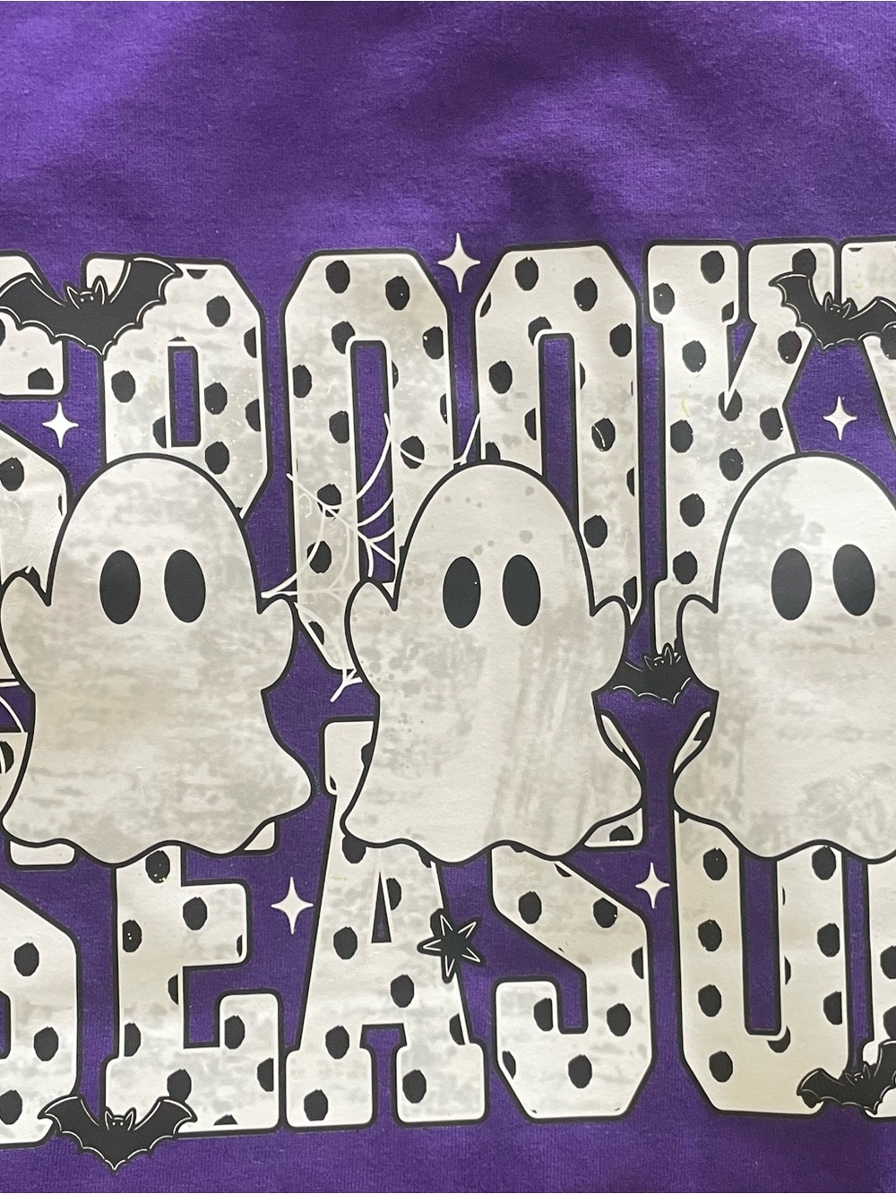 Gildan Purple Halloween Ghosts Graphic Short Sleeve Tee